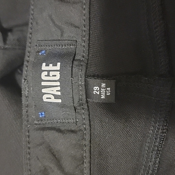 Paige Jimmy Jimmy Skinny 29 Black Midrise Jeans Sheer Panels - Picture 2 of 6